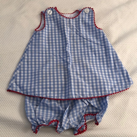Claire and Charlie Other - Patriotic Gingham swing dress and bloomers